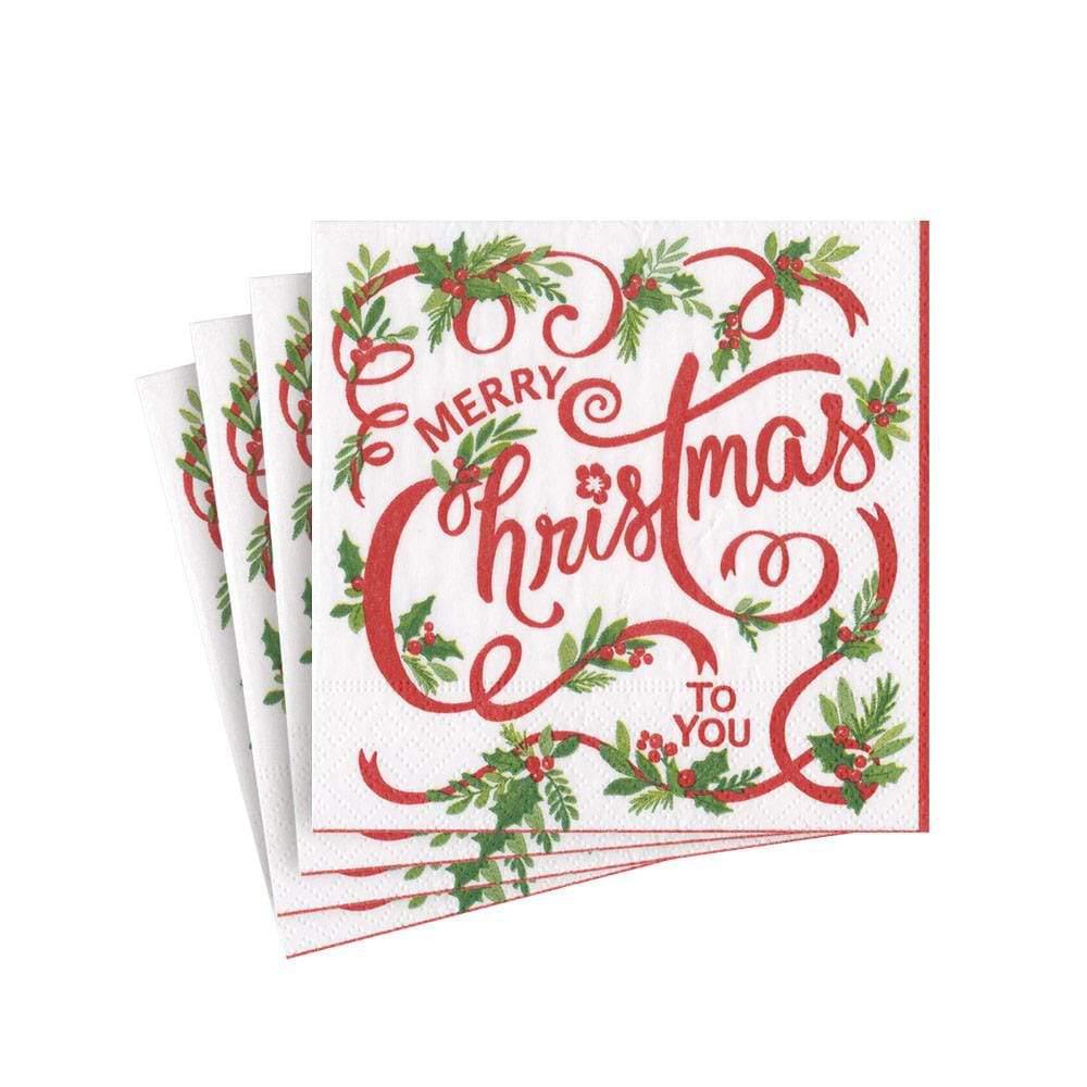 Merry Christmas to You Paper Cocktail Napkins